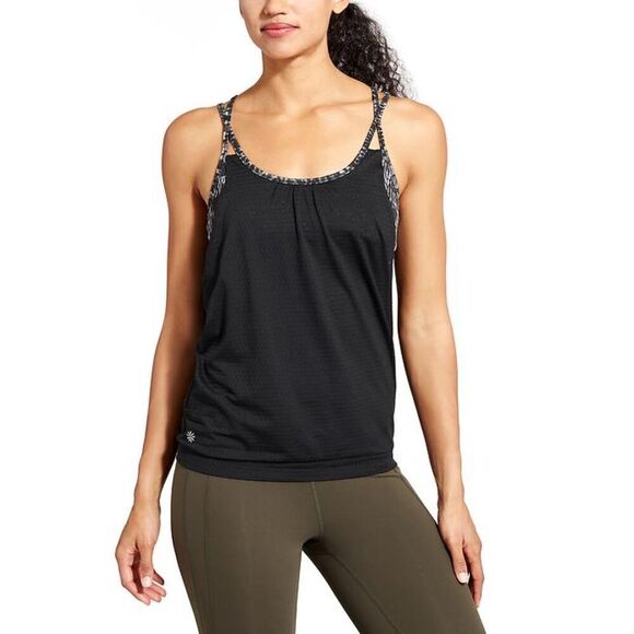 Athleta Tops - Athleta Women's Cobra Dot Invigorate Tank Top Size Small Black Gray Activewear